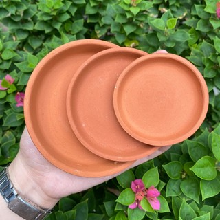 Dĩa lót chậu đất nung nhiều size (7cm - 18cm)