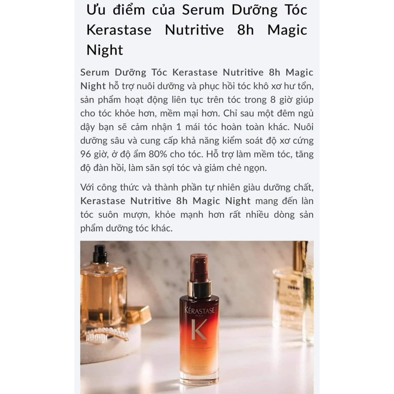 Serum dưỡng tóc ban đêm Kerastas 30ml