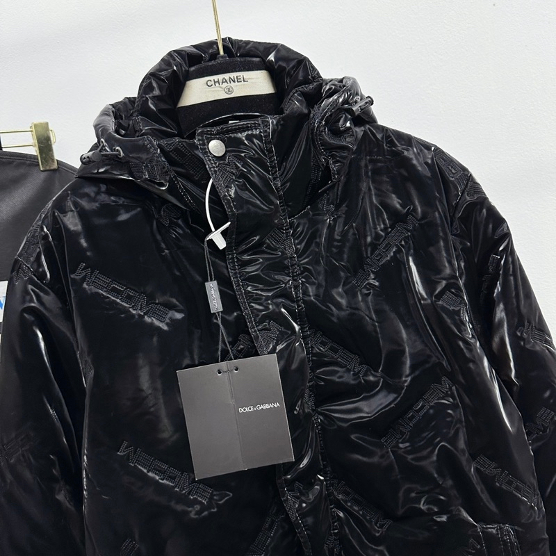 Áo khoác phao bạc nam nữ Dolce poly bóng dập vân chữ Wecome trần bông lót gió 3 lớp mũ zip boy phố hotrend.