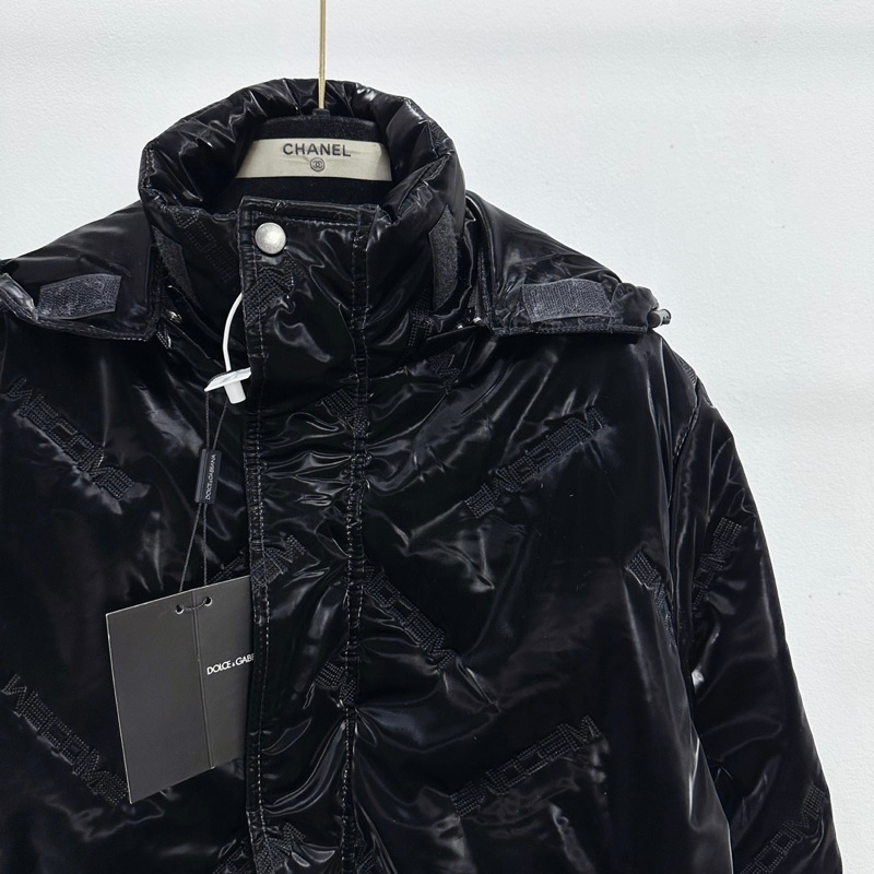 Áo khoác phao bạc nam nữ Dolce poly bóng dập vân chữ Wecome trần bông lót gió 3 lớp mũ zip boy phố hotrend.