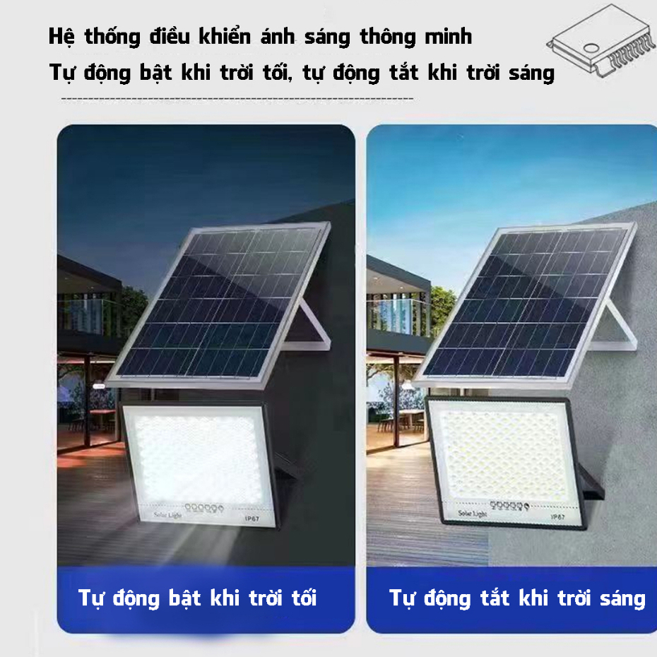 Đèn Led Năng Lượng Mặt Trời 500W Bảo Hành 12 Tháng - Đèn LED năng lượng mặt trời siêu sáng chống nước có điều khiển