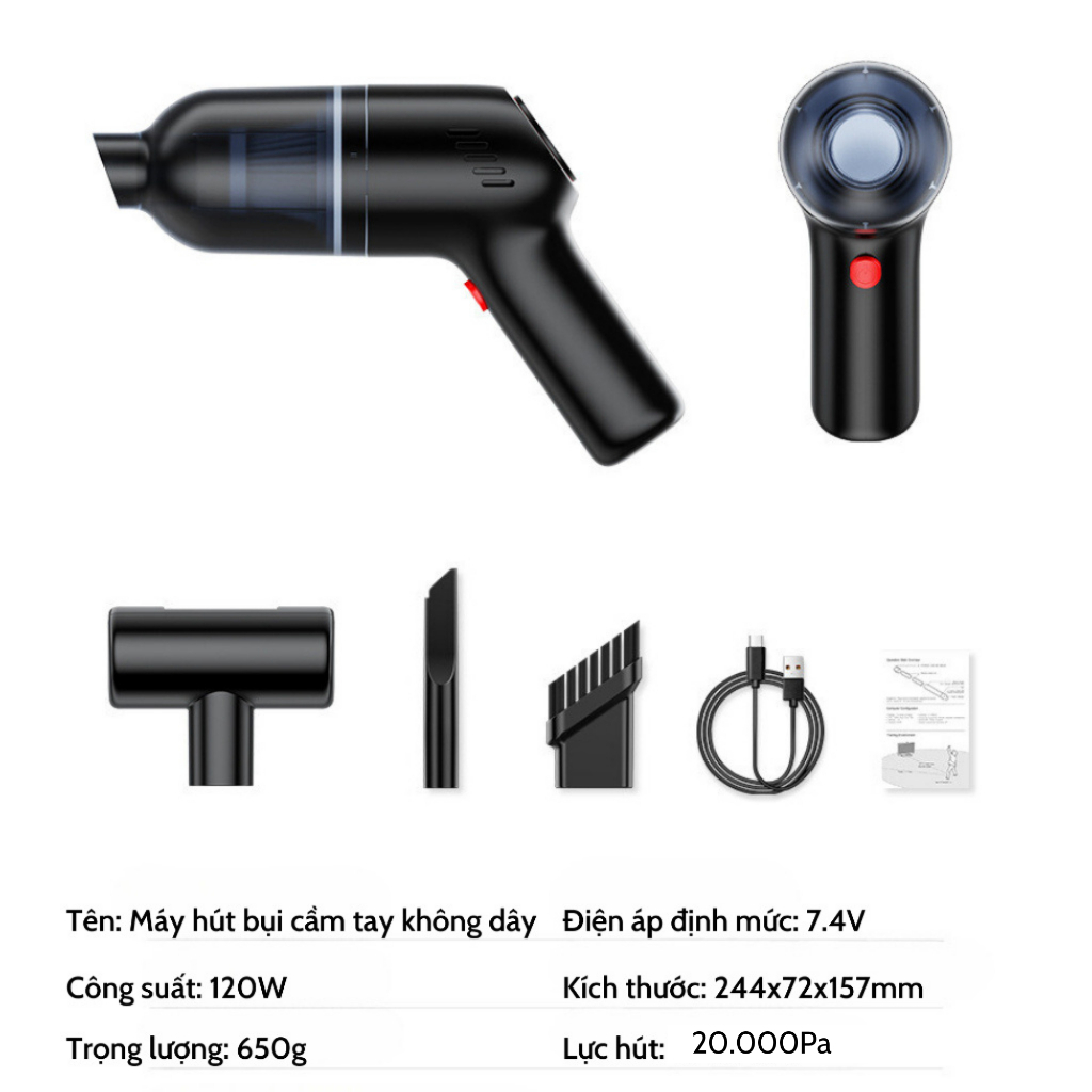 Máy Hút Bụi Cầm Tay Đa Năng SHANE Máy Hút Bụi Ô Tô Nhà Ở Không Dây Tiện Dụng - NMC STORE0