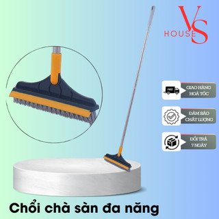 Chổi cọ nhà vệ sinh thiết kế đầu gạt nước và đầu chổi xoay 120 độ quét nhà siêu sạch mọi góc bẩn VS HOUSE