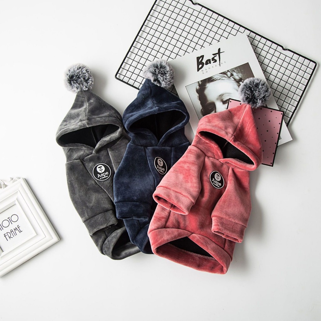 Quần áo hoodie cho thú cưng giữ ấm thu đông sang trọng cao cấp - Lna