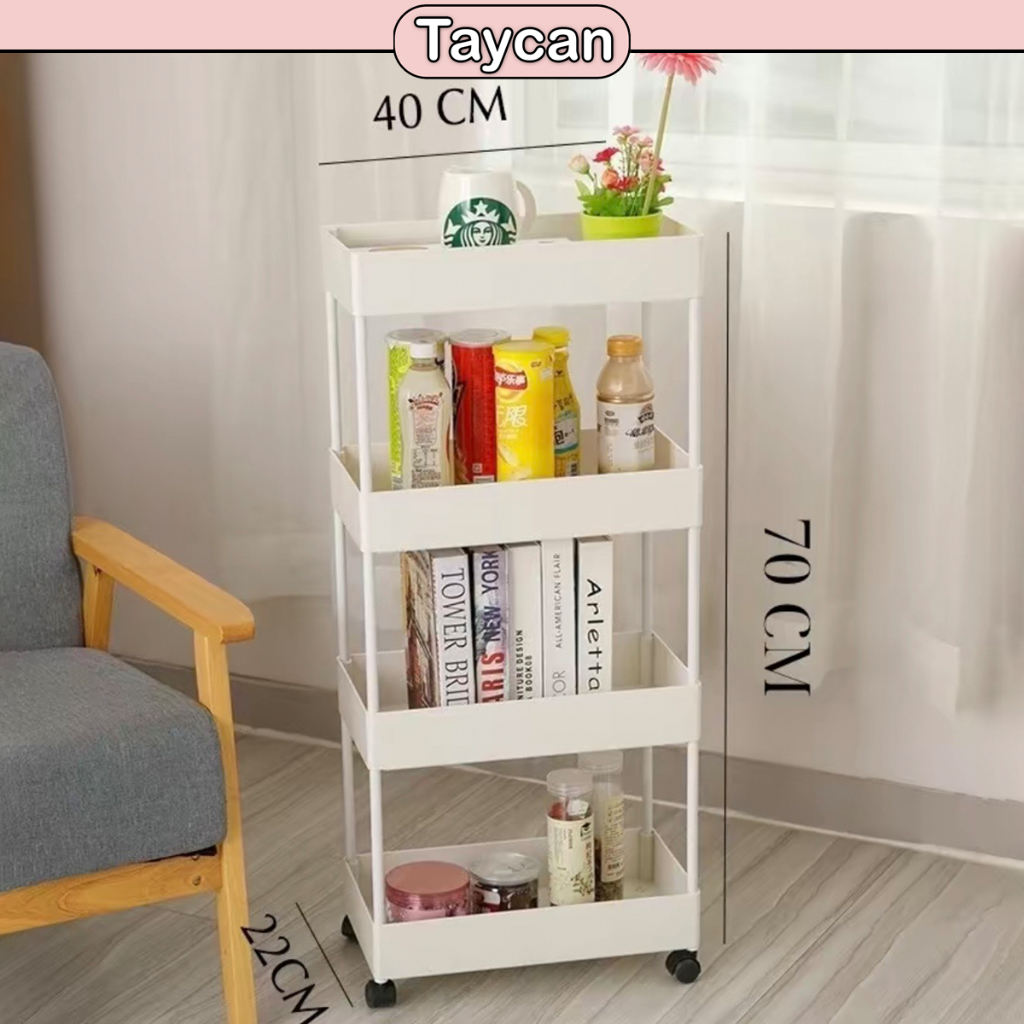 Kệ để đồ đa năng TAYCAN 4 tầng 3 tầng có bánh xe