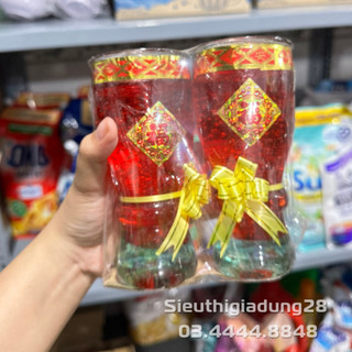 Cặp đèn cầy ly cúng, đèn cầy thạch đốt siêu lâu