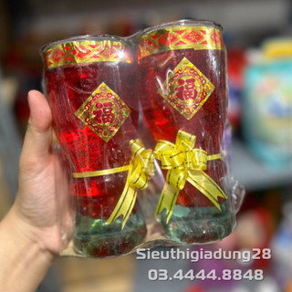 Cặp Đèn Cầy Ly Cúng, Đèn Cầy Thạch Đốt Siêu Lâu