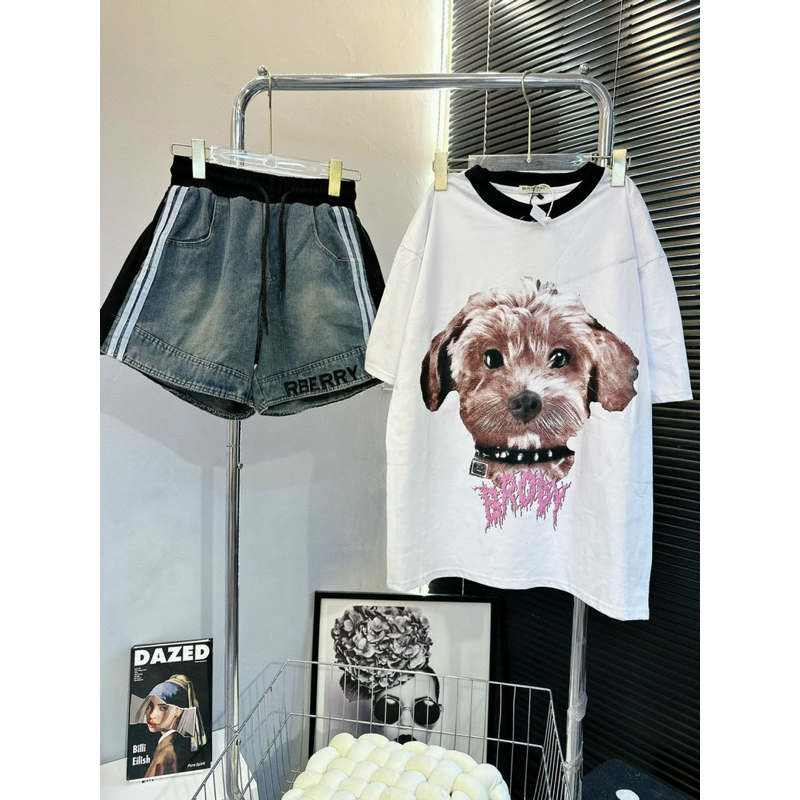 Set Bộ Gấu In Quần Jean 60-95kg ✅ Bigsize Rin Heo