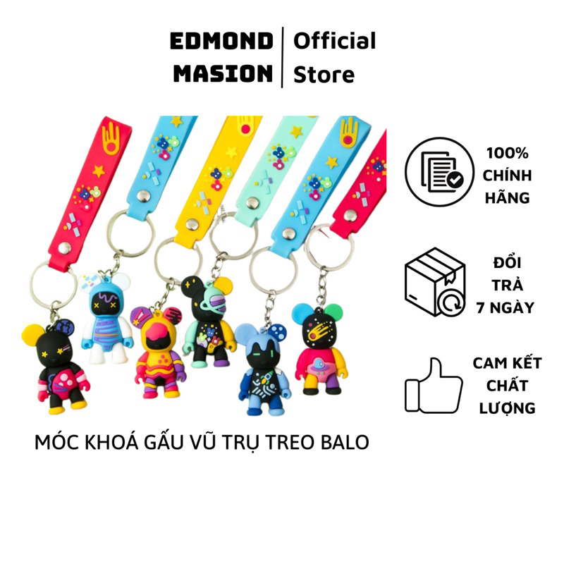 Móc khoá Gấu Vũ Trụ EDMOND MASION MONOGRAM treo balo charm gấu phụ kiện gắn trang trí balo túi xách