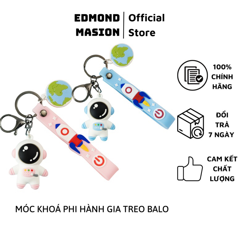 Móc khoá Phi Hành Gia EDMOND MASION MONOGRAM treo balo charm phụ kiện gắn trang trí balo túi xách