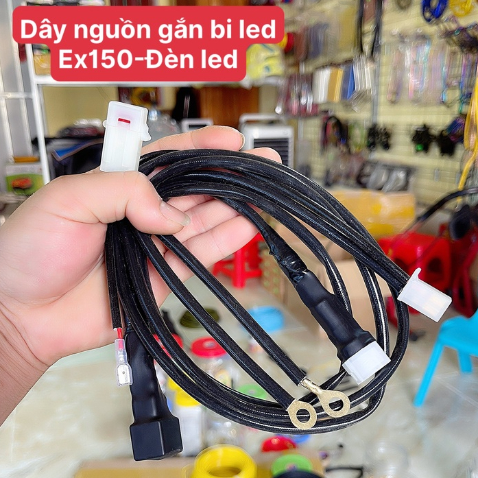 Bộ Dây Nguồn Cấp Điện Bi CầU Bi Led Gắn Xe EX150 EX155 Winer SI WA