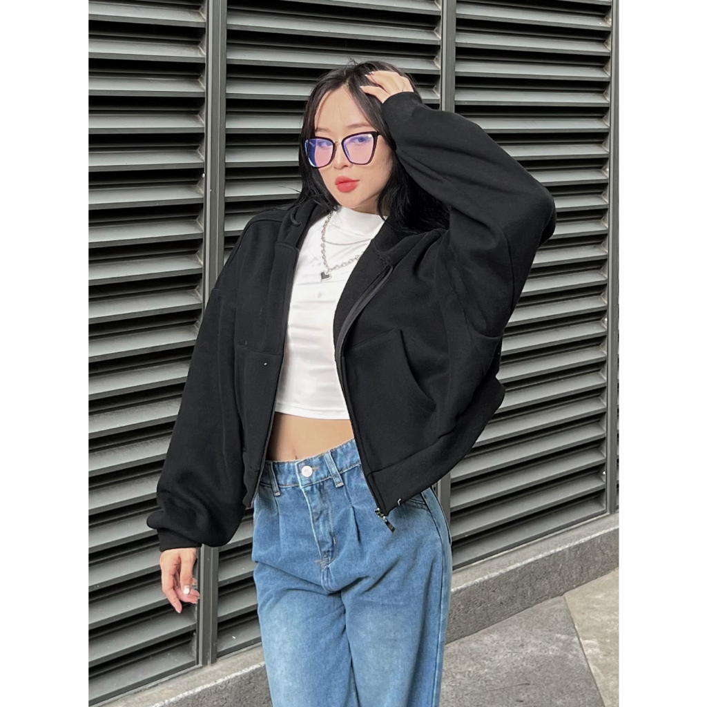 Áo khoác nỉ hoodie kéo khoá - Spring Girl - Aokhoacni003_P6K9