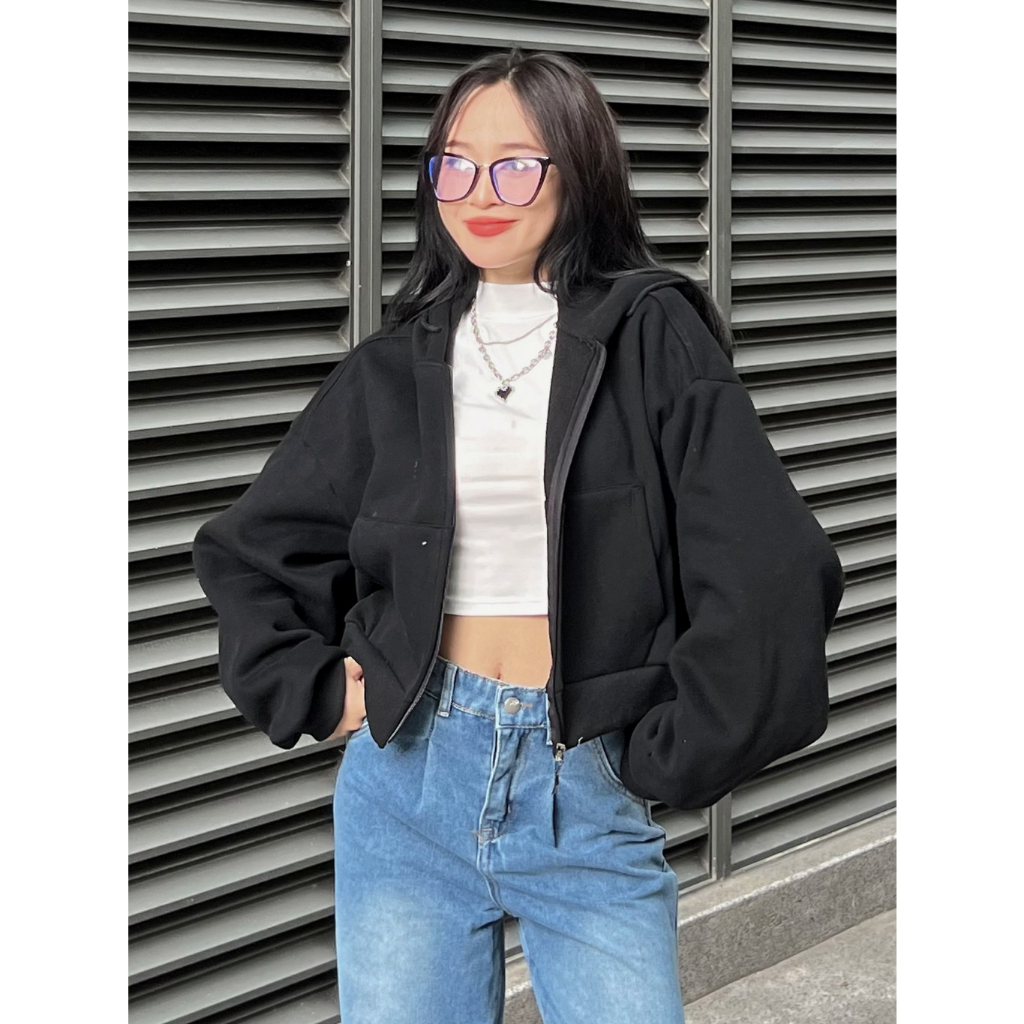 Áo khoác nỉ hoodie kéo khoá - Spring Girl - Aokhoacni003_P6K9