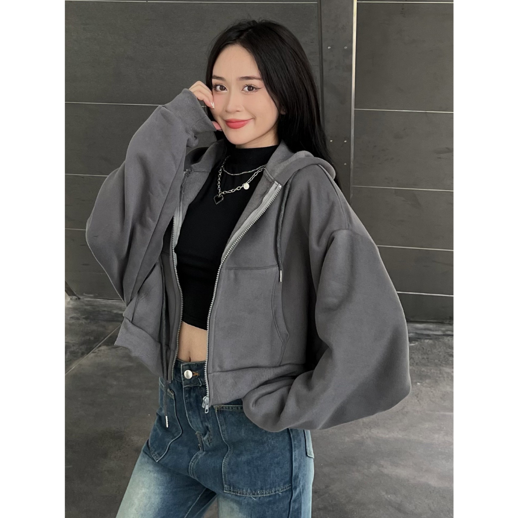 Áo khoác nỉ hoodie kéo khoá - Spring Girl - Aokhoacni003_P6K9