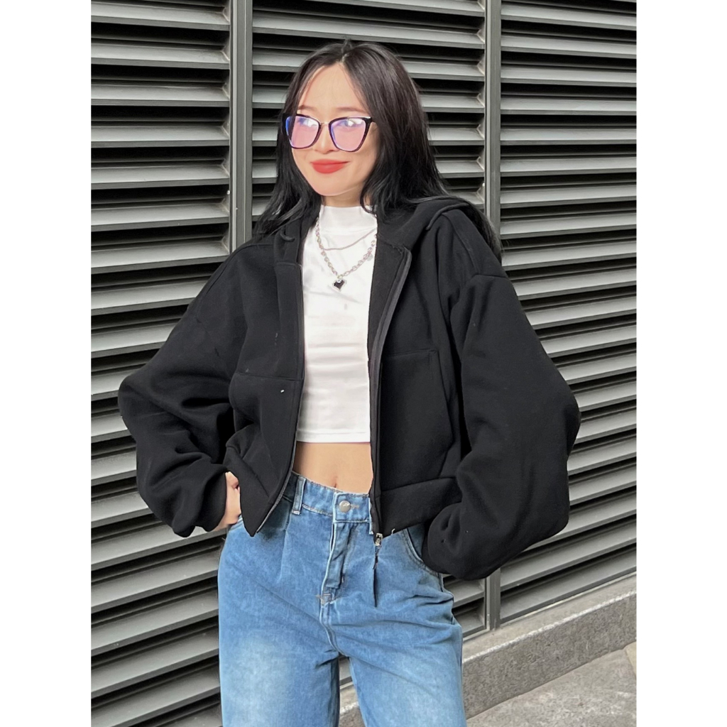 Áo khoác nỉ hoodie kéo khoá - Spring Girl - Aokhoacni003_P6K9