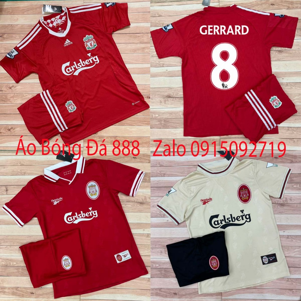 Áo Bóng Đá CLB Liverpool Retro, Áo Đá Banh Liver 2008 Legen - Vải Polyester gai Thái Cao Cấp