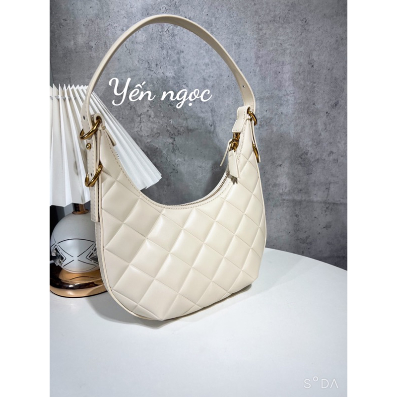 Túi kẹp nách trám khoá chéo mặt trước kèm 2 dây đeo Da PU