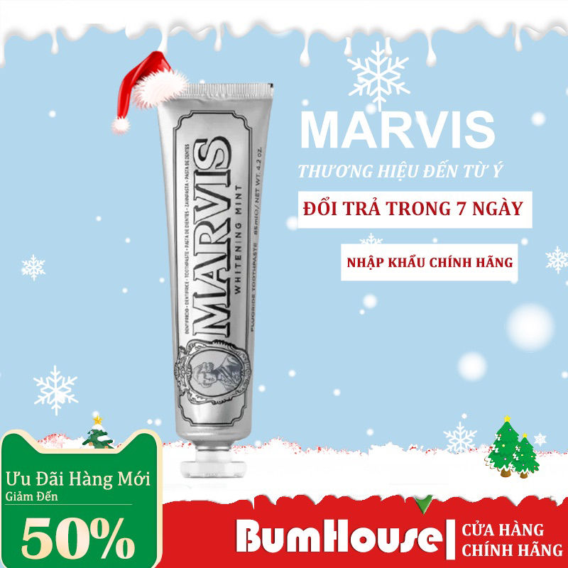 [HÀNG CÔNG TY] Kem Đánh Răng Marvis Whitening Mint 85ml - Màu Trắng