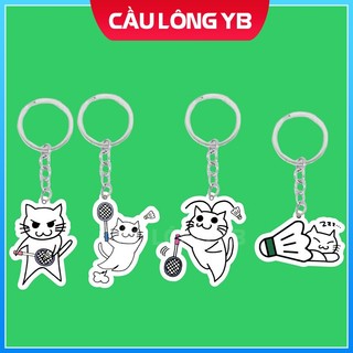 Móc khóa mèo cầu lông - Móc chìa khóa in hình mèo chơi cầu lông