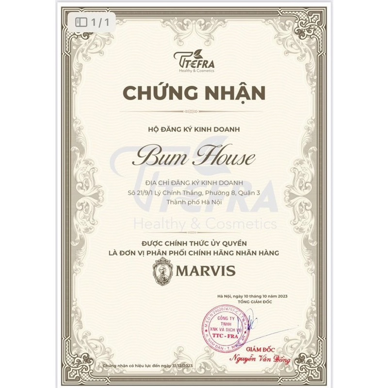 Kem Đánh Răng Marvis Whitening Mint 85ml - Màu Trắng