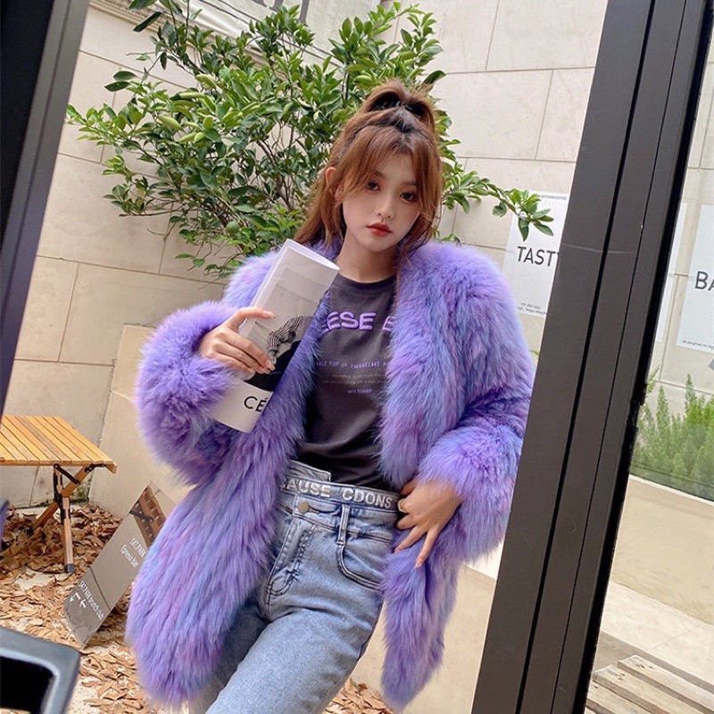 Áo khoác lông thú dài cho nữ cao cấp sang chảnh