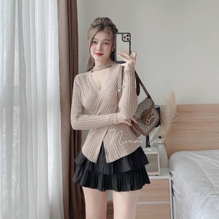 ÁO CROPTOP CHÉO TÀ MÙA ĐÔNG XINH ĐẸP