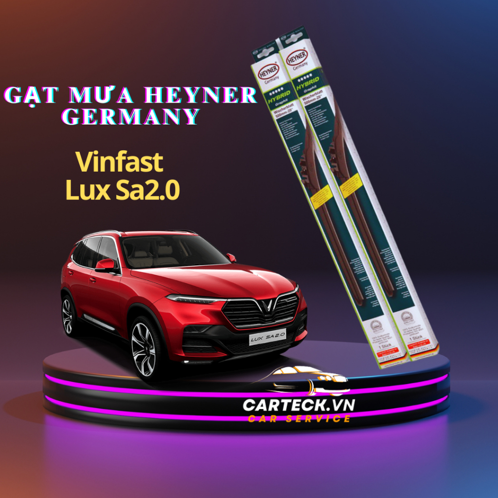 Gạt mưa xe Vinfast Lux SA, Gạt Mưa Heyner Germany Hybrid Chính Hãng Size 50cm / 60cm Combo Đầy Đủ Cho Xe