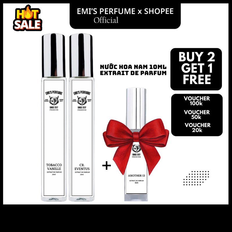 Nước hoa tinh dầu NAM 10ML cao cấp lưu hương 12h+ extrait de parfum| EMI'S PERFUME.