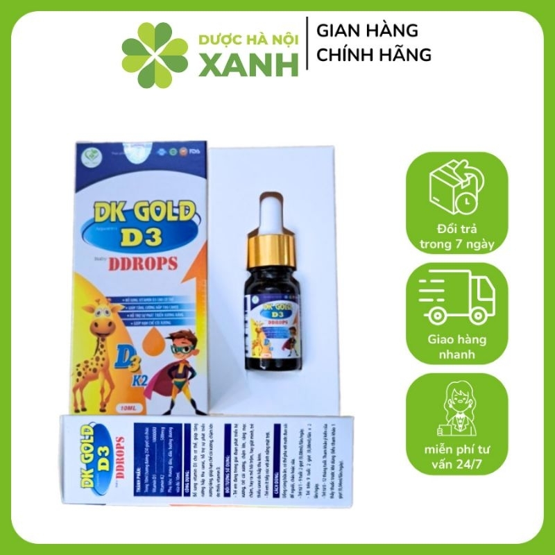 Vitamin D3K2 MK7 Vitamin cho bé 10ml DK Gold D3