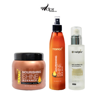 Bộ 3 chăm sóc phục hồi tóc hư tổn chuyên sâu, giảm gãy rụng (1 Hấp Young + 1 xịt dưỡng Young + 1 Serum Onalys