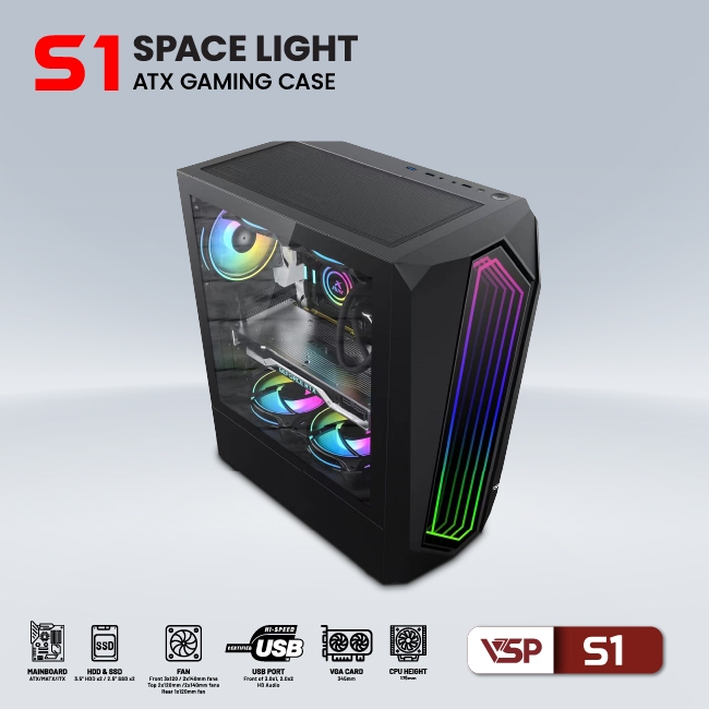 Vỏ Case Máy Tính VSP Gaming S1