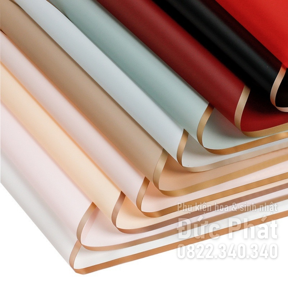 Giấy gói hoa viền đồng chống thấm nước cao cấp phong cách Hàn Quốc