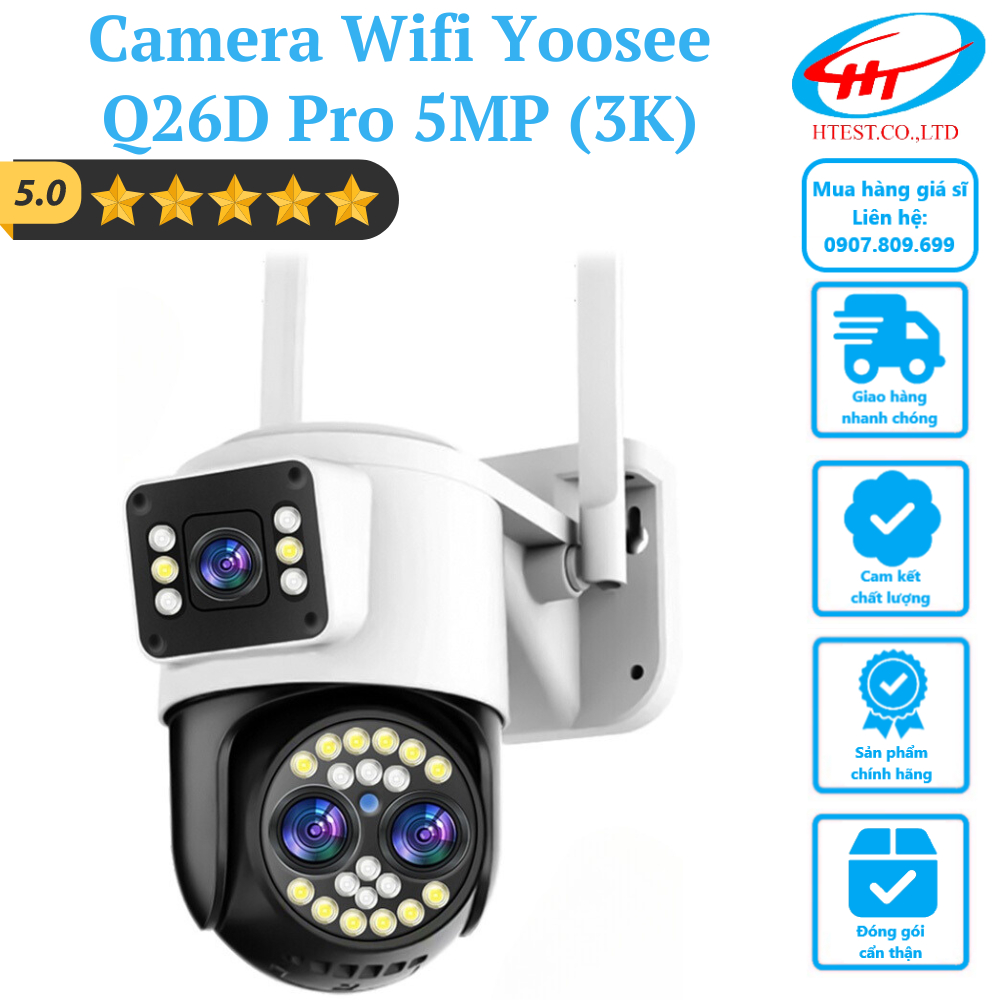 [Q26D] Camera Wifi Yoosee 2 khung hình Q26D Pro 5MP (3K) - Ống kính Zoom 8X vật lý - Hàng chính hãng