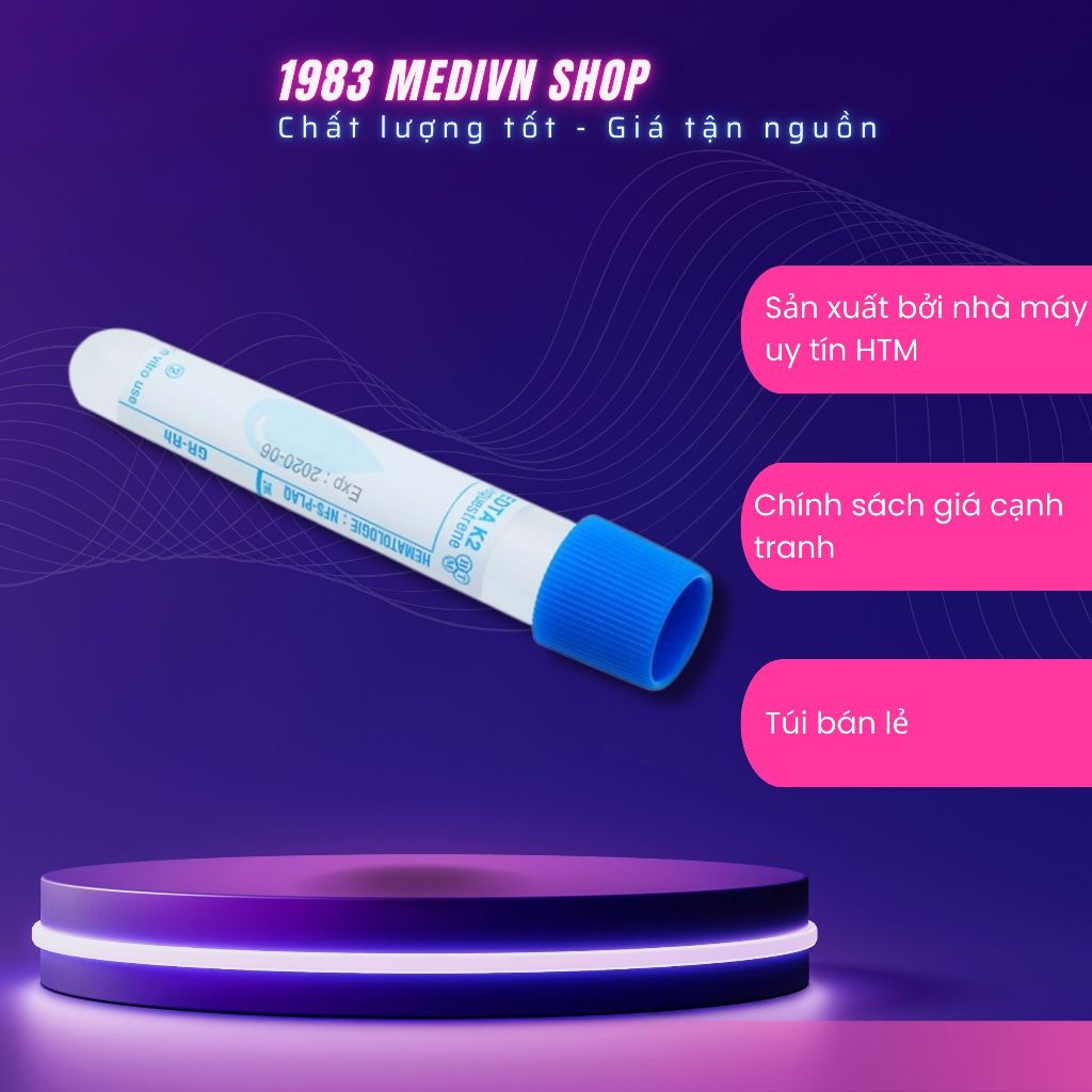 Ống nghiệm EDTA kháng đông máu HTM