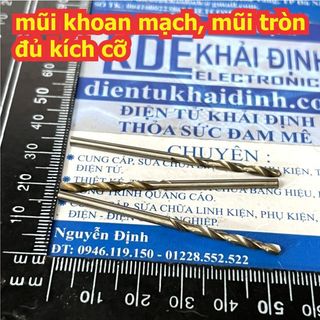 hộp 10 cái mũi khoan mạch, khoan lỗ tròn chân linh kiện các loại 0.6mm ~ 3mm kde2413