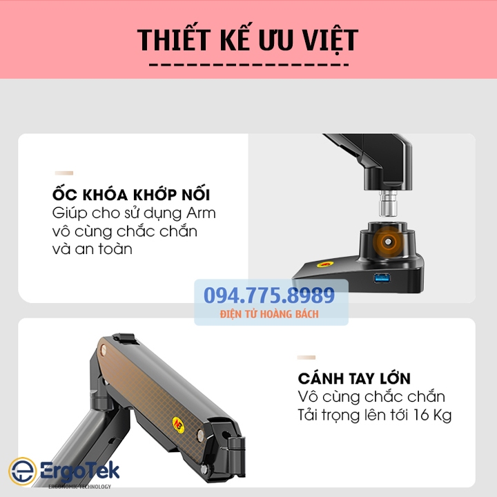 NB G50  27 - 45 Inch - Giá Treo Màn hình máy tính/ Tay Arm NB G45 treo màn hình máy tính