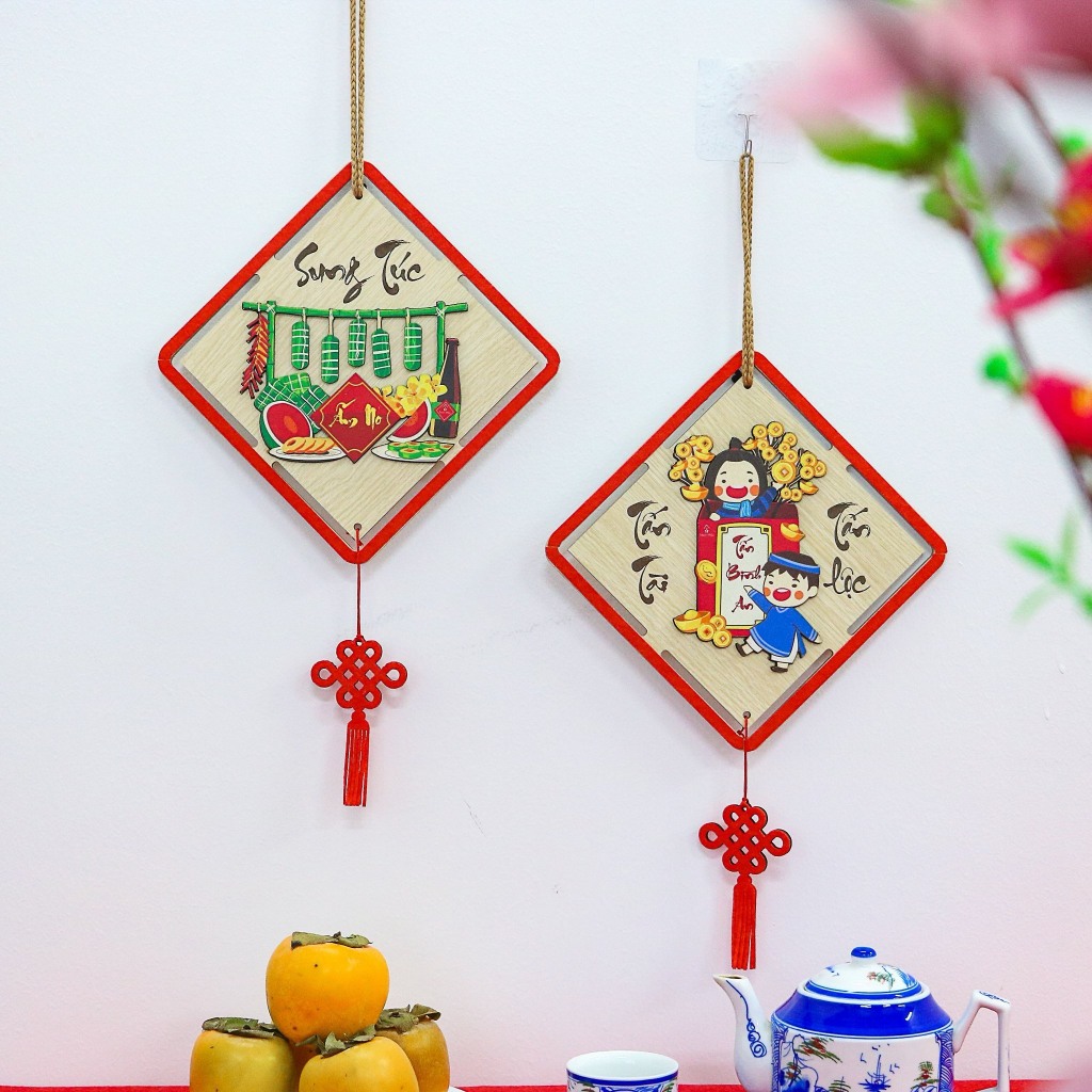 Bảng gỗ trang trí Tết - Decor gỗ