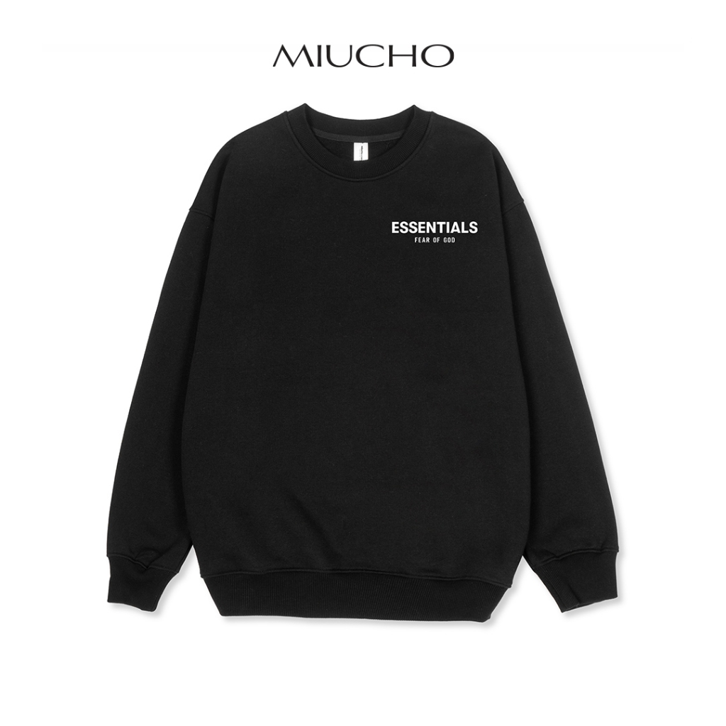 Áo sweater nữ form rộng ST008 Miucho vải chân cua in basic