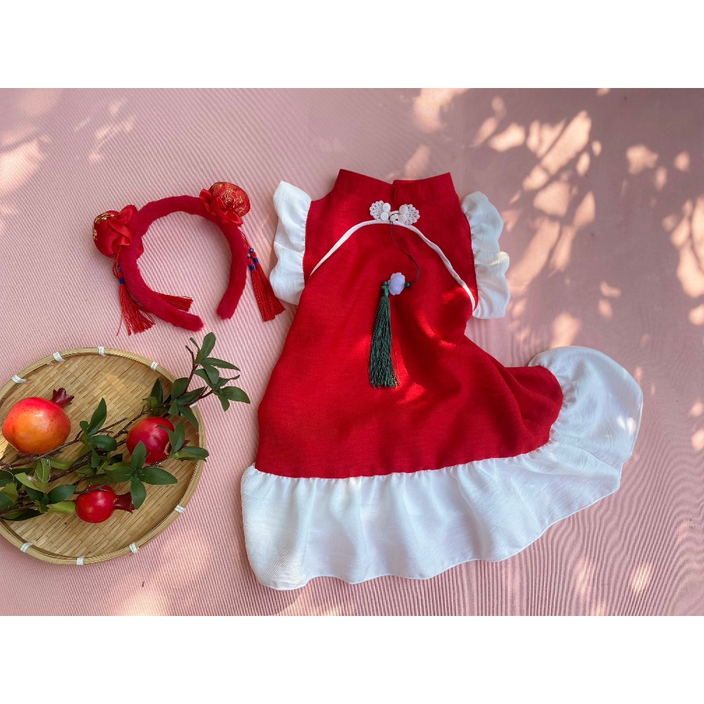 Ngọc Kids - Set váy sườn xám cho bé 6-25kg