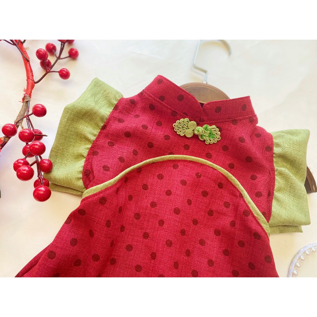 Ngọc Kids - Set váy sườn xám cho bé 6-25kg