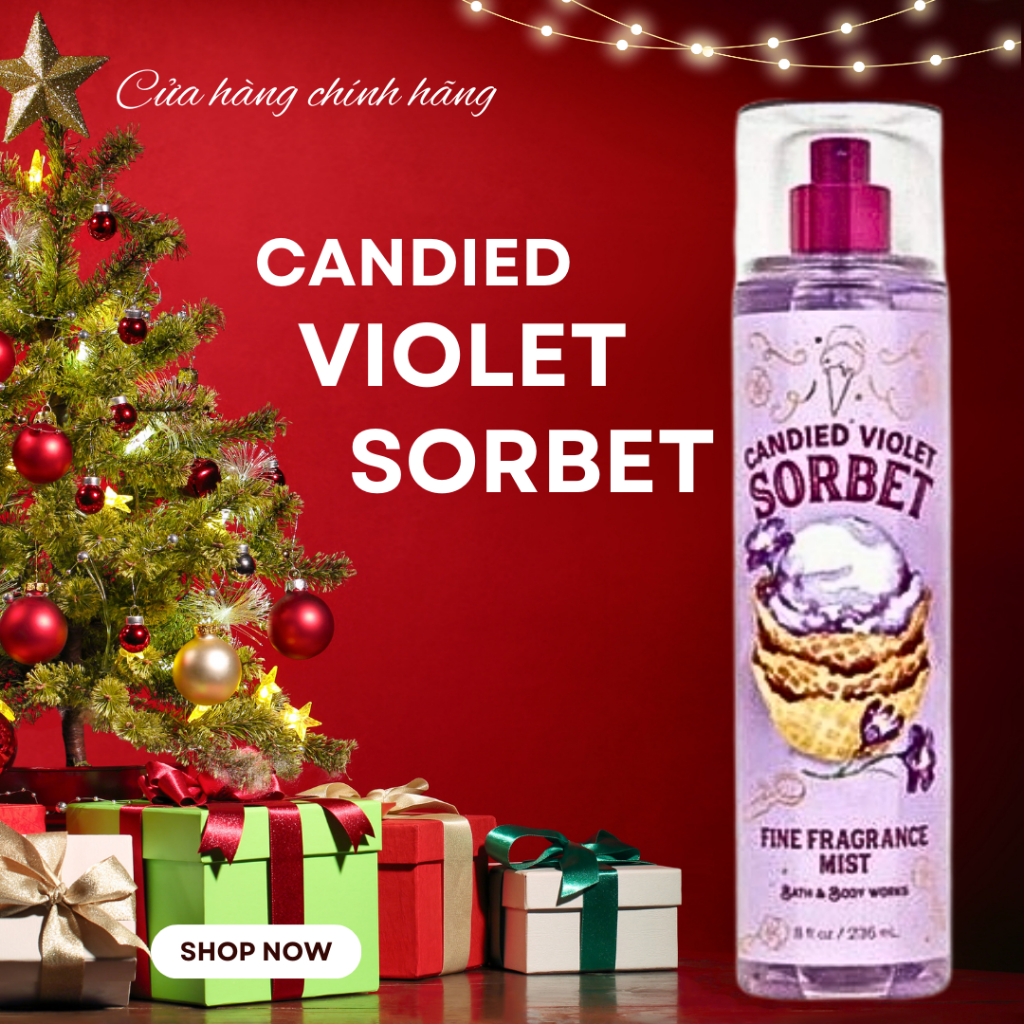 XỊT THƠM BODY MIST CANDIED VIOLET BATH AND BODYWORKS 236ML [Likeau90 noidiatrung]