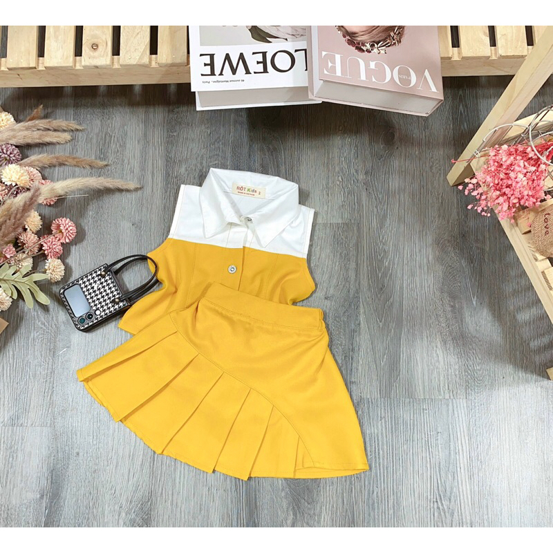 Set váy áo thiết kế cao cấp cho bé gái 8-40kg hàng chuẩn bán shop