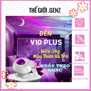 Đèn thiên hà v10 plus 2023 kiêm loa bluetooth - đèn chiếu sao, mặt trăng, mây thiên hà cực đẹp và chế độ nháy theo nhạc