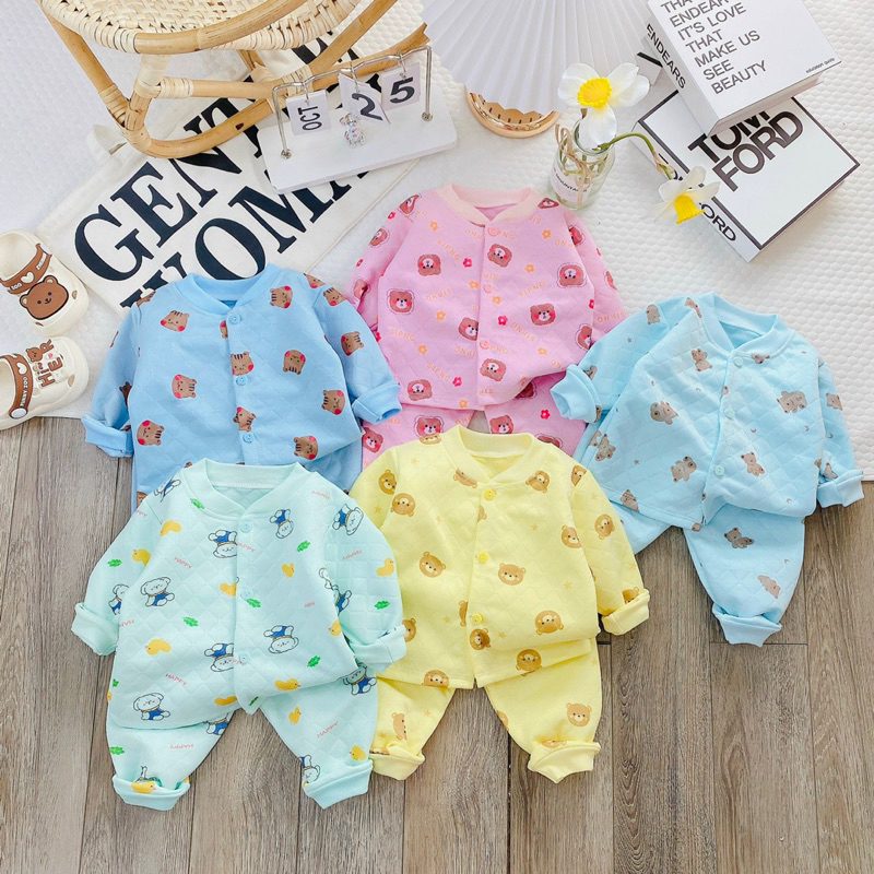 (MS37)Bộ dài tay nỉ xốp cao cấp cho bé