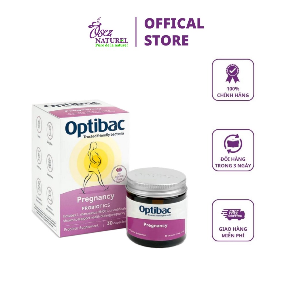 Men vi sinh Optibac Probiotics For Pregnancy cho mẹ bầu và cho con bú cải thiện miễn dịch, viêm phụ khoa 30 viên