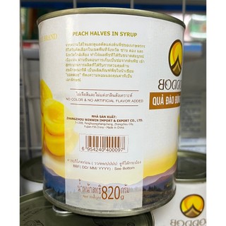 Đào ngâm Boddob lon 820g