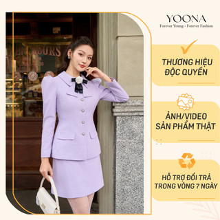 Bộ set công sở gồm áo tay phồng phối chân váy ngắn dáng A YOONA - YD13A136