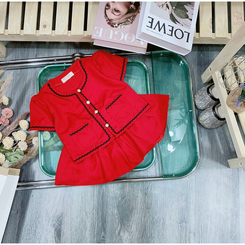 Set váy áo thiết kế cao cấp cho bé gái 8-40kg hàng chuẩn bán shop