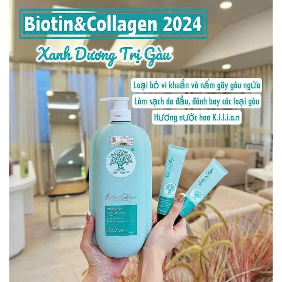 Dầu Gội Xả Biotin Collagen Voudioty Xanh Dương Mẫu Mới 2024, Giảm Rụng, Ngăn Ngừa Gàu