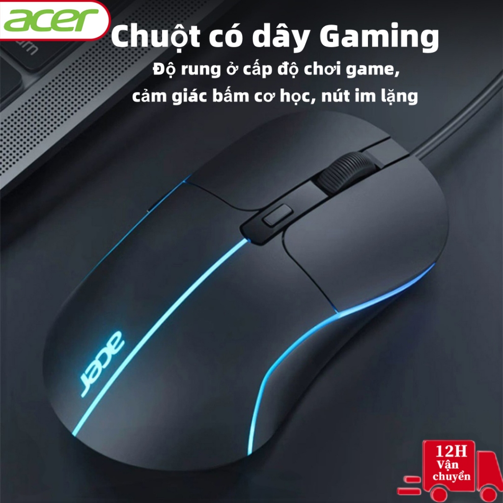 Chuột có dây Gaming Im lặng acer - Độ Nhạy Cao - LED-cho ĐT,Máy Tính,Laptop-Hàng Nhập Khẩu